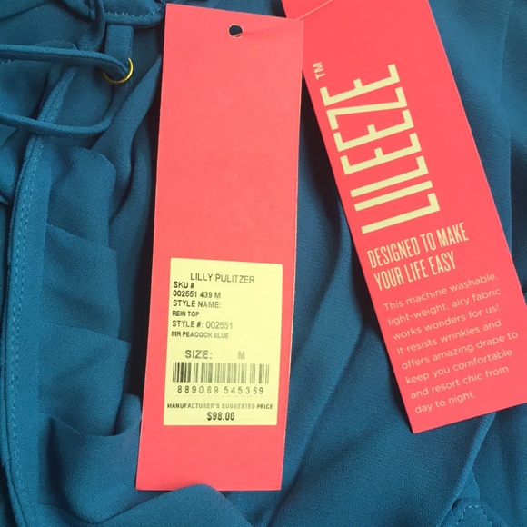 Lilly Pulitzer Rein MR peacock blue top. - Picture 7 of 7